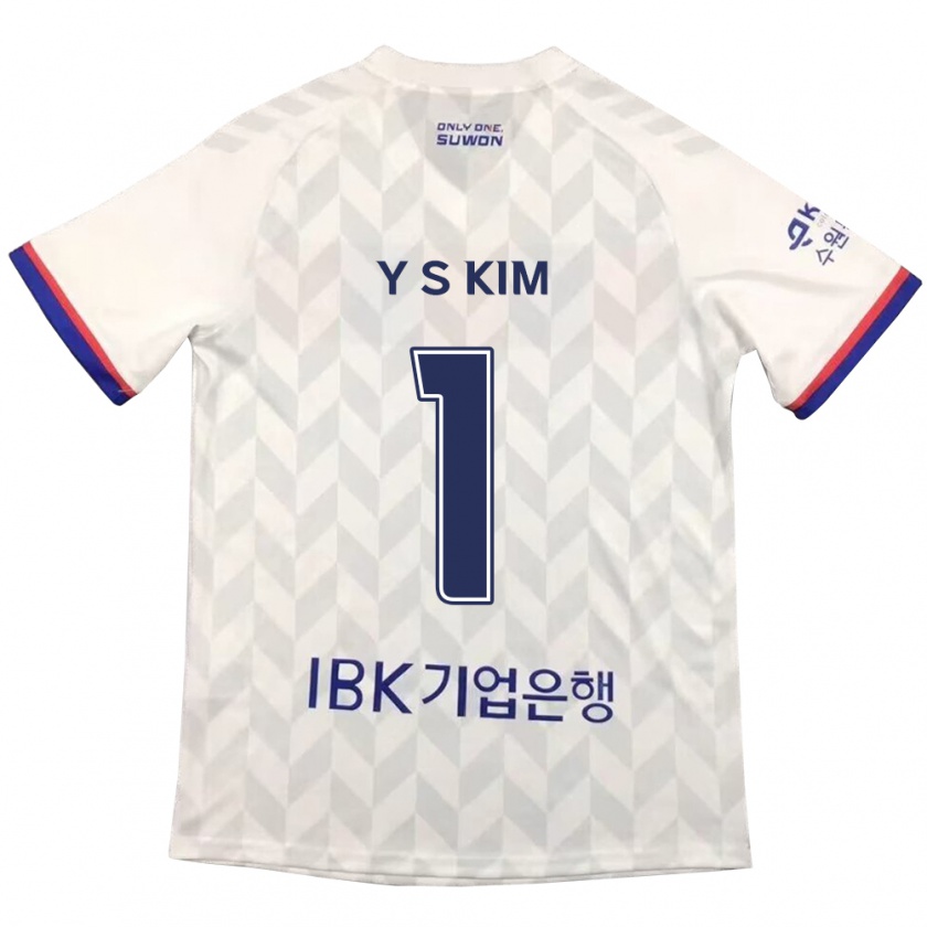 Kandiny Donna Maglia Seong-Yoon Kim #1 Bianco Blu Kit Gara Away 2024/25 Maglietta