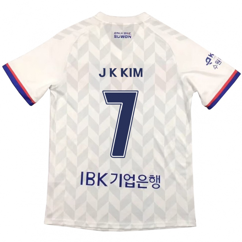 Kandiny Mujer Camiseta Ki-Jun Kim #7 Blanco Azul 2ª Equipación 2024/25 La Camisa