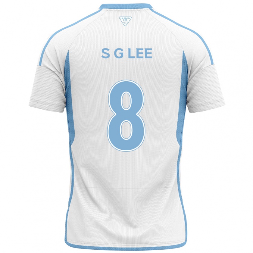 Kandiny Donna Maglia Gyu-Sung Lee #8 Bianco Blu Kit Gara Away 2024/25 Maglietta