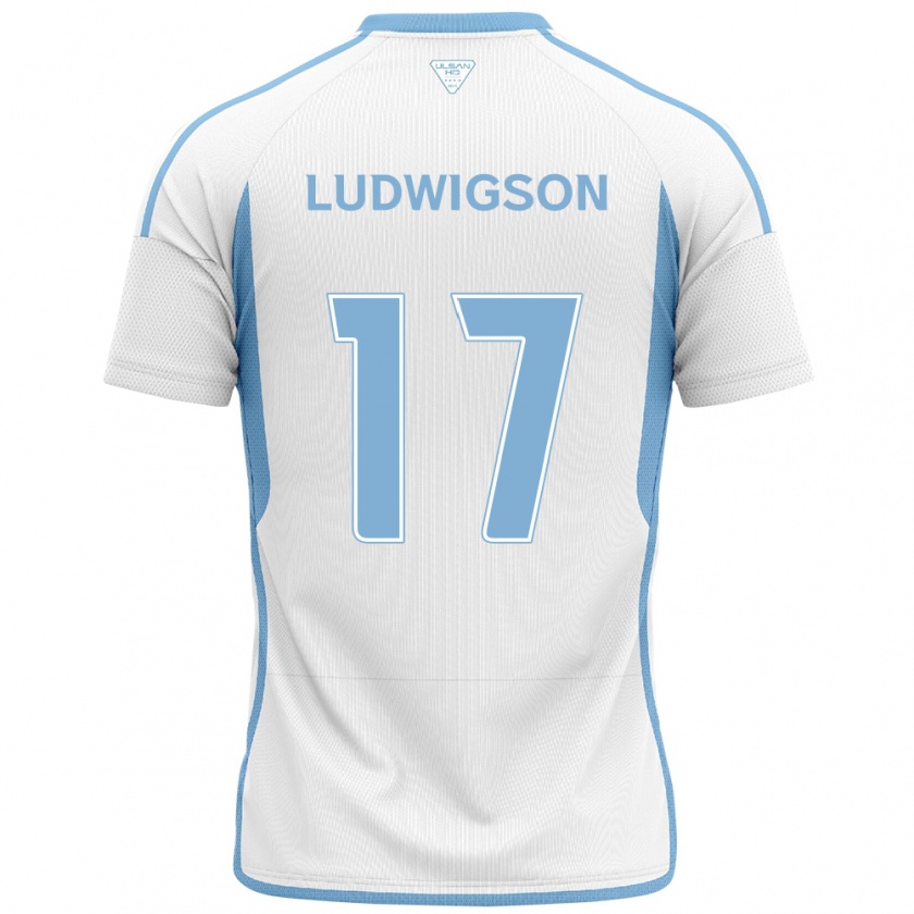 Kandiny Damen Gustav Ludwigson #17 Weiß Blau Auswärtstrikot Trikot 2024/25 T-Shirt Österreich