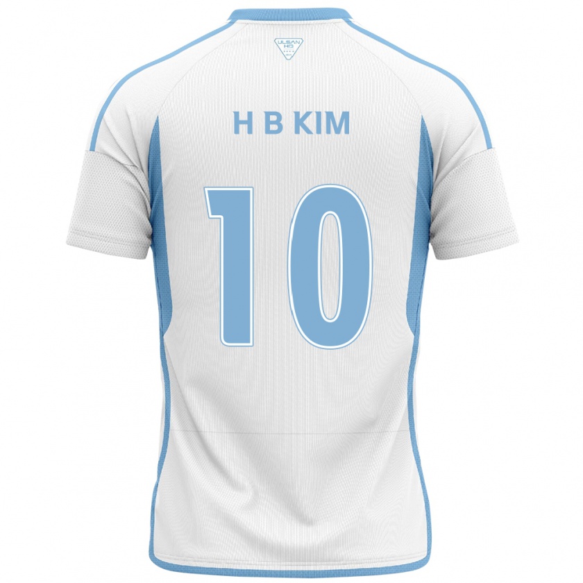 Kandiny Donna Maglia Beom-Hwan Kim #10 Bianco Blu Kit Gara Away 2024/25 Maglietta