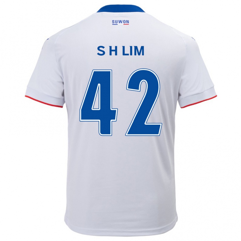 Kandiny Mujer Camiseta Hyun-Sub Lim #42 Blanco Azul 2ª Equipación 2024/25 La Camisa