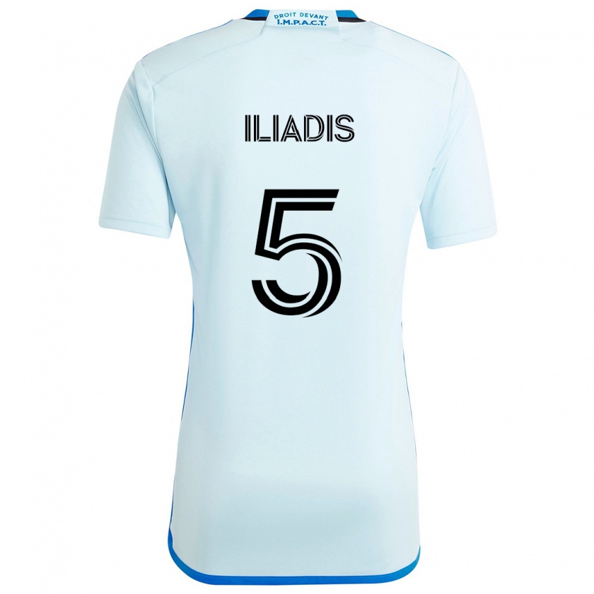 Kandiny Donna Maglia Ilias Iliadis #5 Blu Ghiaccio Kit Gara Away 2024/25 Maglietta