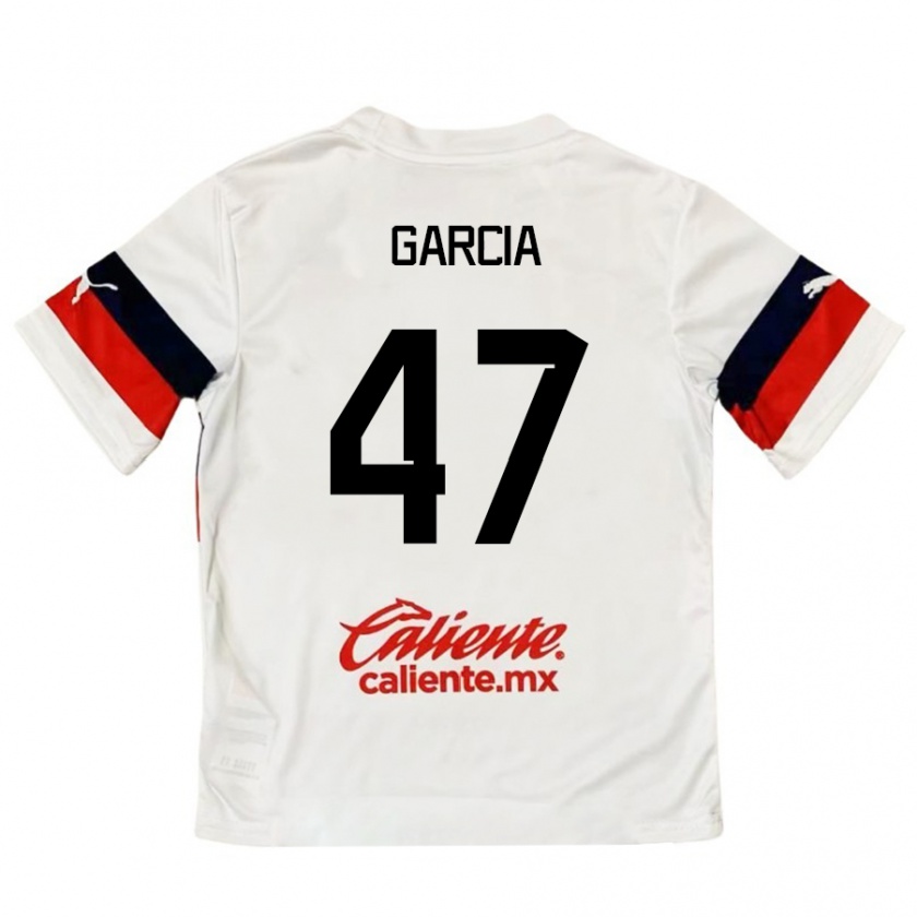 Kandiny Donna Maglia Gael García #47 Bianco Rosso Kit Gara Away 2024/25 Maglietta