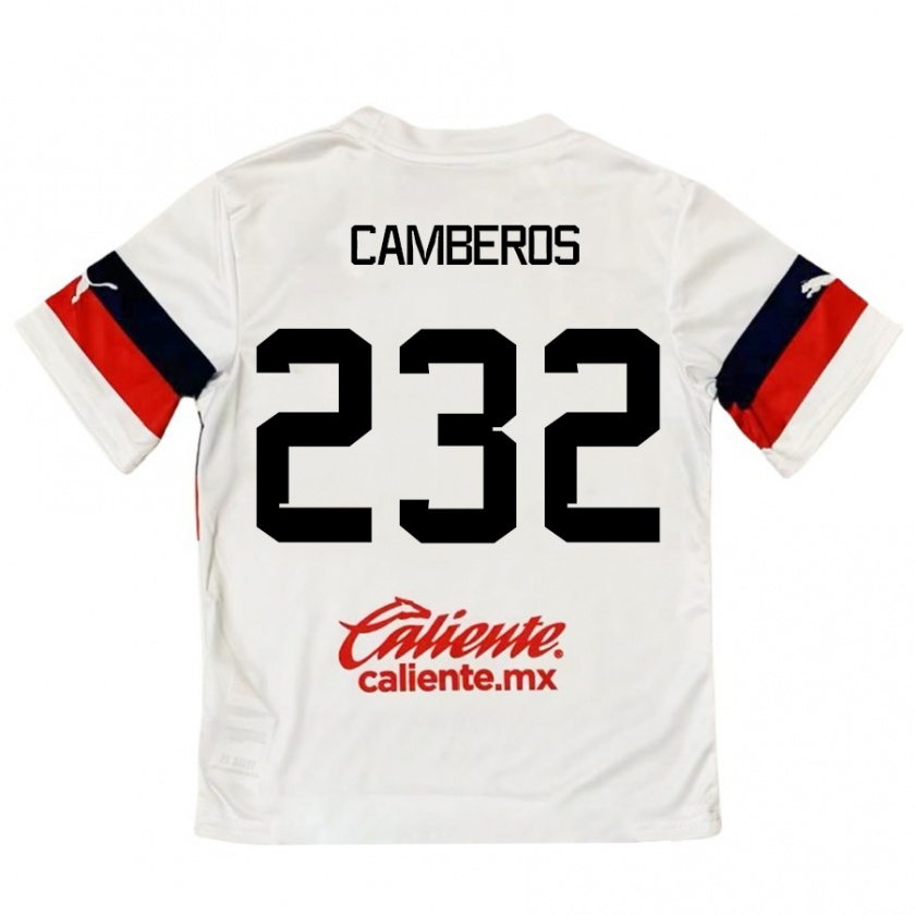 Kandiny Dames Hugo Camberos #232 Wit Rood Uitshirt Uittenue 2024/25 T-Shirt