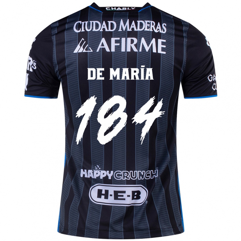 Kandiny Donna Maglia Antonio De María Y Campos #184 Bianco Nero Kit Gara Away 2024/25 Maglietta