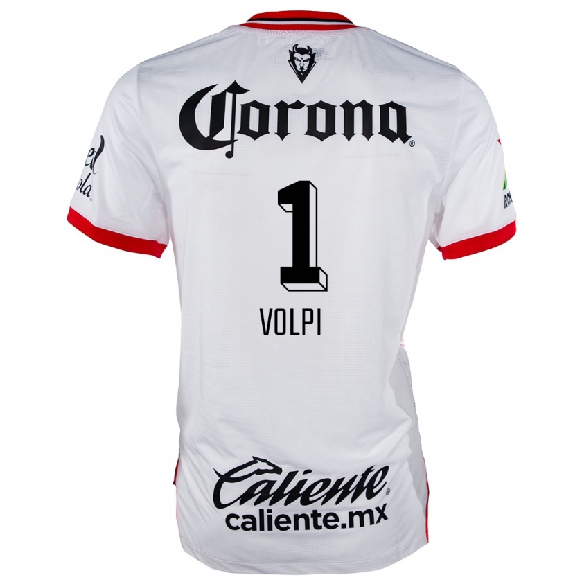 Kandiny Mujer Camiseta Tiago Volpi #1 Blanco Rojo 2ª Equipación 2024/25 La Camisa