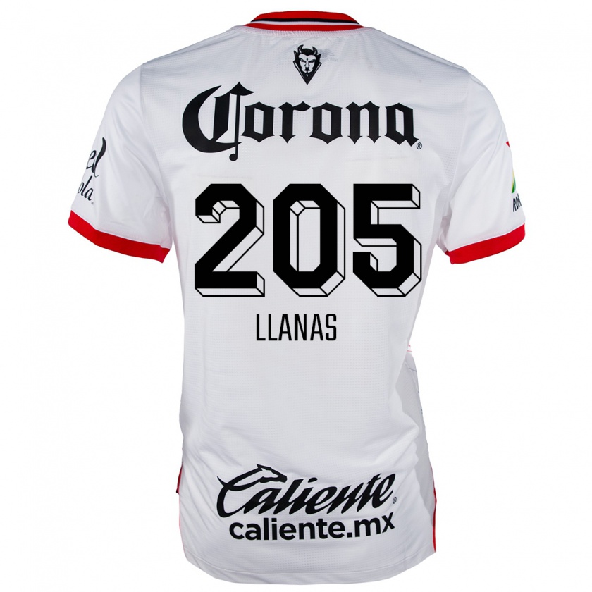 Kandiny Donna Maglia Emmanuel Llanas #205 Bianco Rosso Kit Gara Away 2024/25 Maglietta