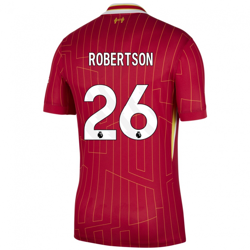 Kandiny Kinderen Andrew Robertson #26 Rood Geel Wit Thuisshirt Thuistenue 2024/25 T-Shirt