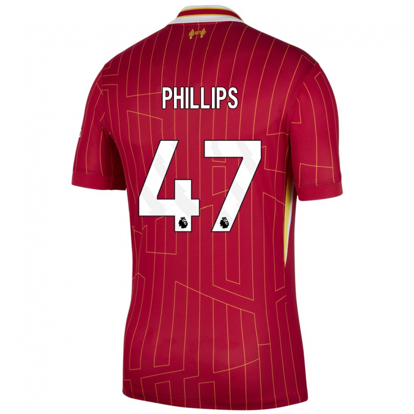 Kandiny Niño Camiseta Nathaniel Phillips #47 Rojo Amarillo Blanco 1ª Equipación 2024/25 La Camisa