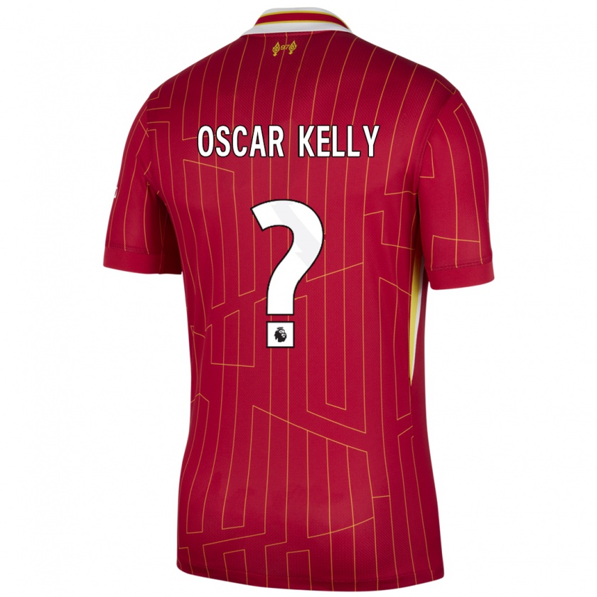 Kandiny Bambino Maglia Oscar Kelly #0 Rosso Giallo Bianco Kit Gara Home 2024/25 Maglietta