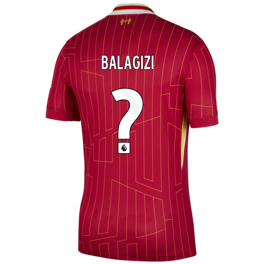 Kandiny Niño Camiseta James Balagizi #0 Rojo Amarillo Blanco 1ª Equipación 2024/25 La Camisa México