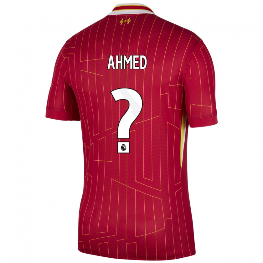 Kandiny Kinderen Karim Ahmed #0 Rood Geel Wit Thuisshirt Thuistenue 2024/25 T-Shirt