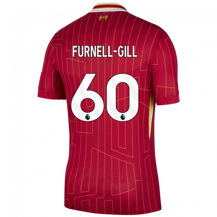 Kandiny Kinderen Luca Furnell-Gill #60 Rood Geel Wit Thuisshirt Thuistenue 2024/25 T-Shirt