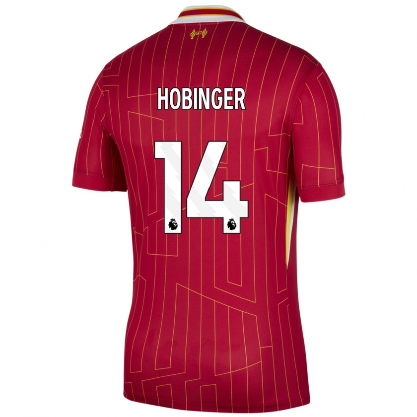 Kandiny Kinder Marie Höbinger #14 Rot Gelb Weiß Heimtrikot Trikot 2024/25 T-Shirt Österreich