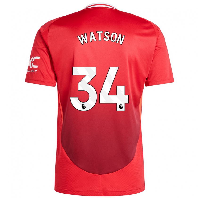 Kandiny Niño Camiseta Emma Watson #34 Rojo Brillante 1ª Equipación 2024/25 La Camisa