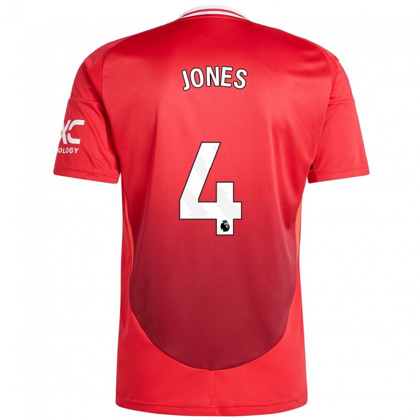 Kandiny Kinderen Phil Jones #4 Felrood Thuisshirt Thuistenue 2024/25 T-Shirt