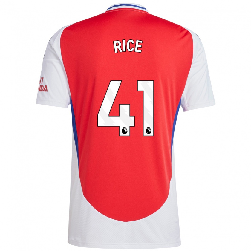 Kandiny Kinderen Declan Rice #41 Rood Wit Thuisshirt Thuistenue 2024/25 T-Shirt