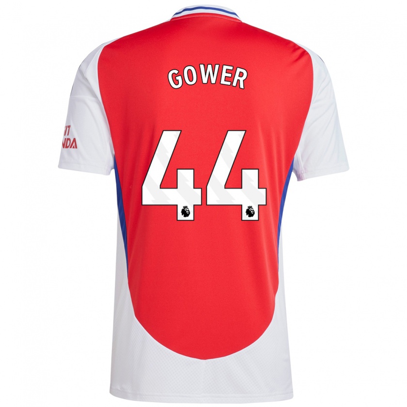 Kandiny Bambino Maglia Jimi Gower #44 Rosso Bianco Kit Gara Home 2024/25 Maglietta