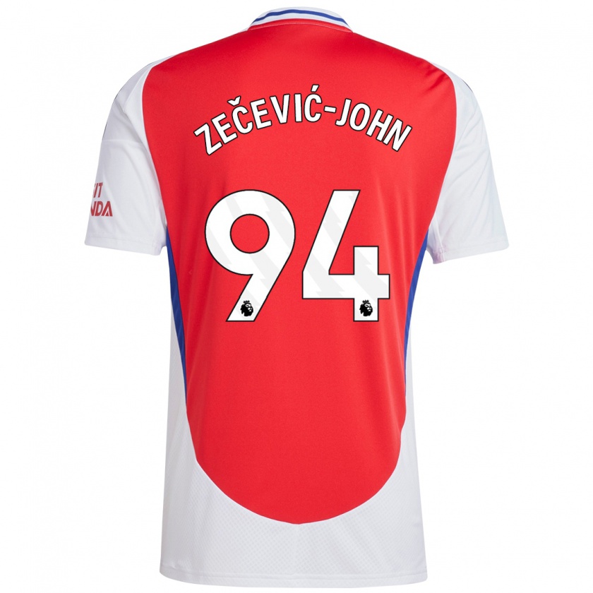 Kandiny Kinderen Louis Zečević-John #94 Rood Wit Thuisshirt Thuistenue 2024/25 T-Shirt