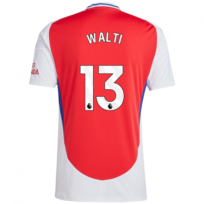 Kandiny Kinderen Lia Walti #13 Rood Wit Thuisshirt Thuistenue 2024/25 T-Shirt