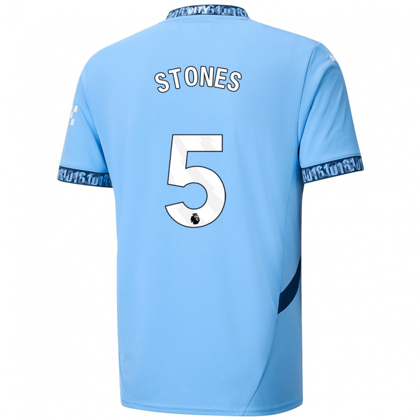 Kandiny Niño Camiseta John Stones #5 Azul Marino 1ª Equipación 2024/25 La Camisa