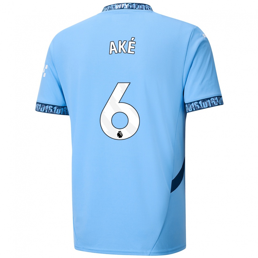 Kandiny Kinderen Nathan Aké #6 Marineblauw Thuisshirt Thuistenue 2024/25 T-Shirt