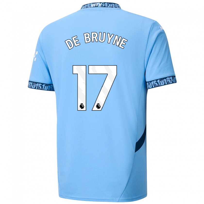 Kandiny Kinderen Kevin De Bruyne #17 Marineblauw Thuisshirt Thuistenue 2024/25 T-Shirt