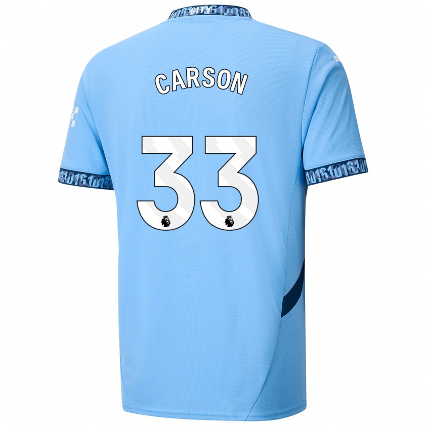 Kandiny Kinderen Scott Carson #33 Marineblauw Thuisshirt Thuistenue 2024/25 T-Shirt