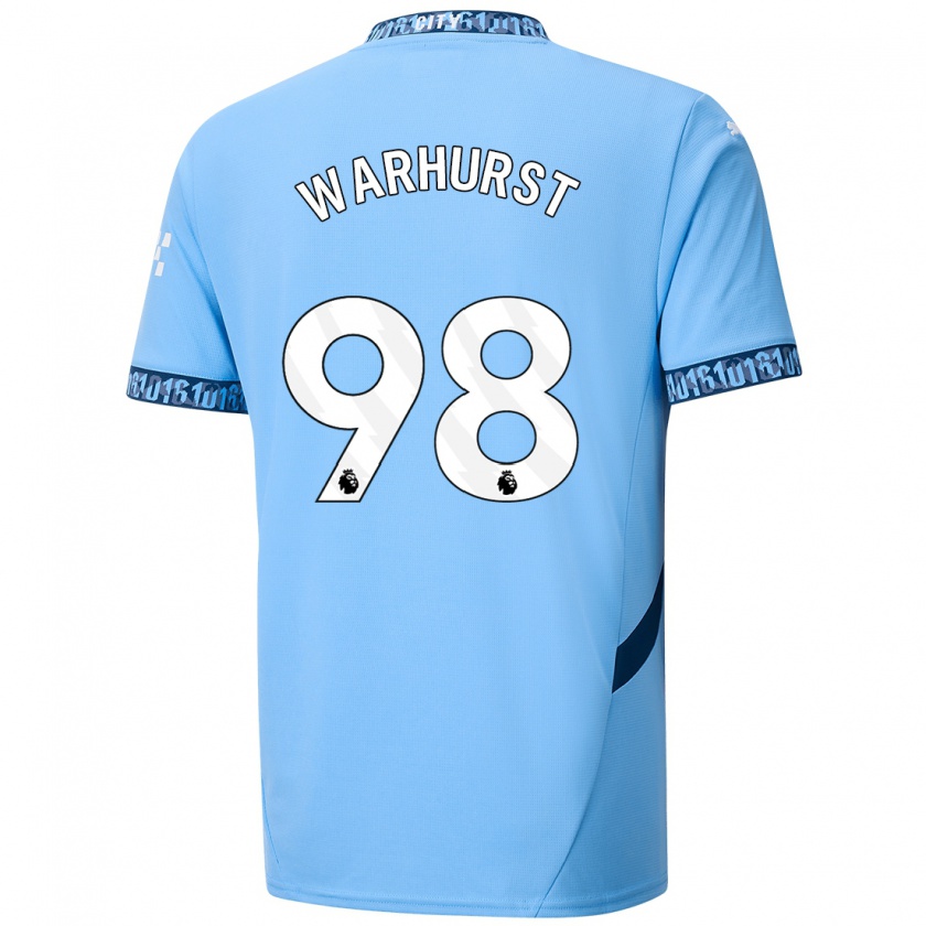 Kandiny Kinderen Matty Warhurst #98 Marineblauw Thuisshirt Thuistenue 2024/25 T-Shirt