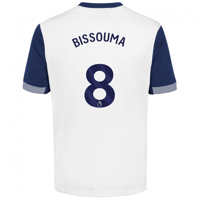 Kandiny Kinderen Yves Bissouma #8 Wit Blauw Thuisshirt Thuistenue 2024/25 T-Shirt