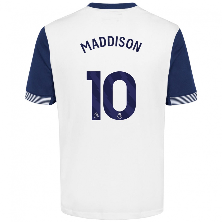 Kandiny Kinderen James Maddison #10 Wit Blauw Thuisshirt Thuistenue 2024/25 T-Shirt