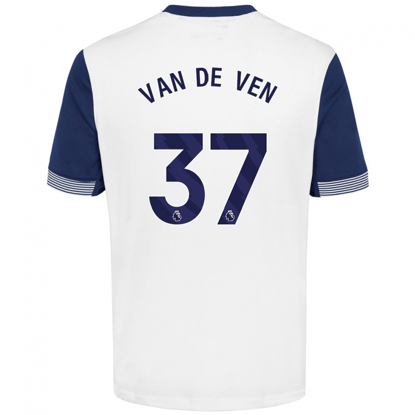 Kandiny Kinderen Micky Van De Ven #37 Wit Blauw Thuisshirt Thuistenue 2024/25 T-Shirt