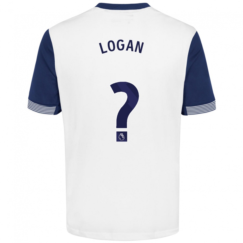 Kandiny Bambino Maglia Calum Logan #0 Bianco Blu Kit Gara Home 2024/25 Maglietta