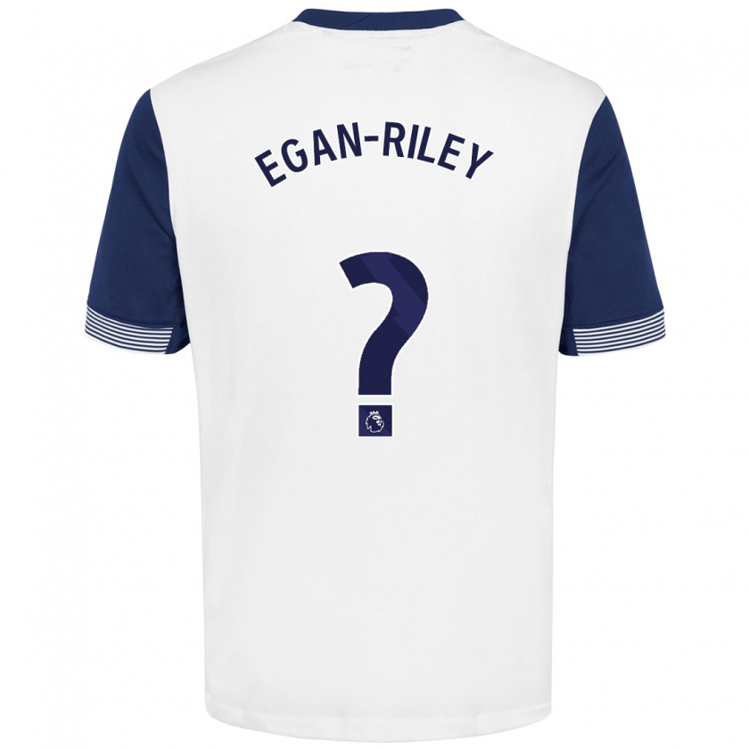 Kandiny Bambino Maglia Roman Egan-Riley #0 Bianco Blu Kit Gara Home 2024/25 Maglietta