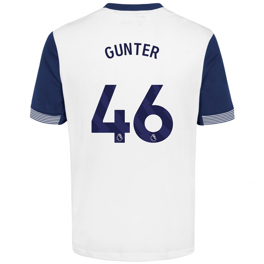 Kandiny Kinderen Luca Gunter #46 Wit Blauw Thuisshirt Thuistenue 2024/25 T-Shirt