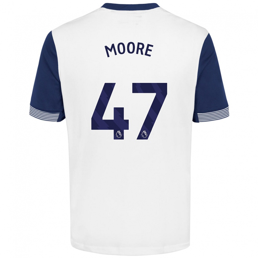 Kandiny Bambino Maglia Mikey Moore #47 Bianco Blu Kit Gara Home 2024/25 Maglietta