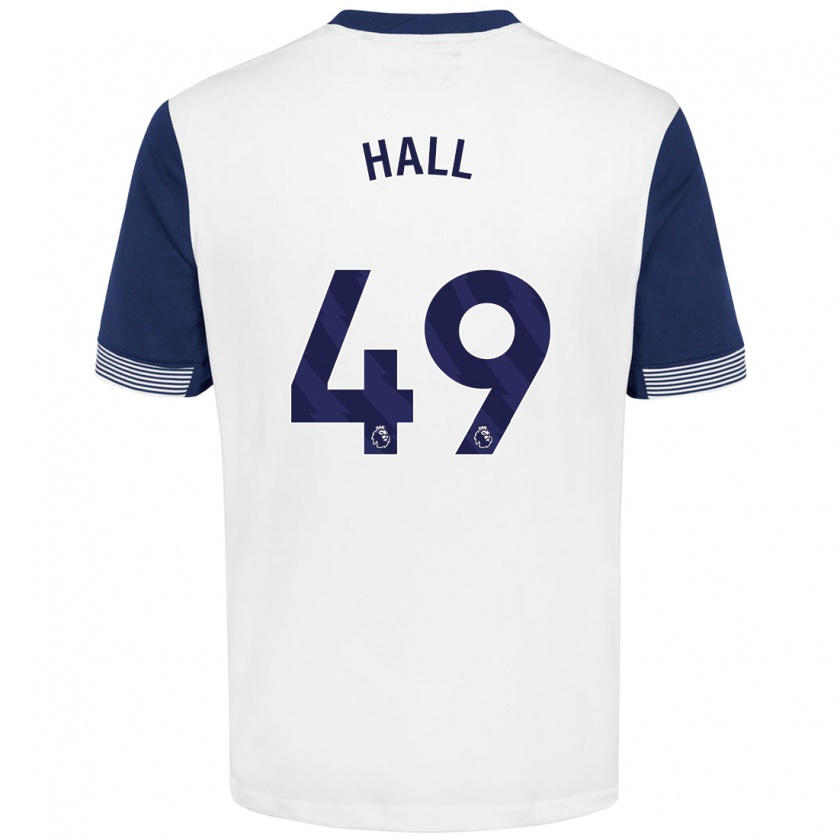 Kandiny Kinder Tyrese Hall #49 Weiß Blau Heimtrikot Trikot 2024/25 T-Shirt Österreich