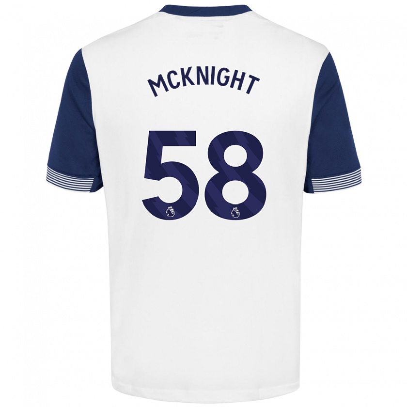 Kandiny Kinderen Maxwell Mcknight #58 Wit Blauw Thuisshirt Thuistenue 2024/25 T-Shirt