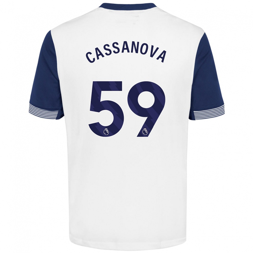 Kandiny Kinderen Dante Cassanova #59 Wit Blauw Thuisshirt Thuistenue 2024/25 T-Shirt