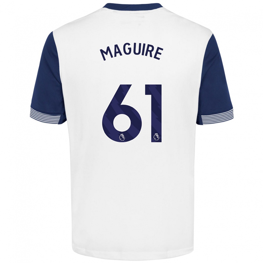 Kandiny Kinderen Aaron Maguire #61 Wit Blauw Thuisshirt Thuistenue 2024/25 T-Shirt