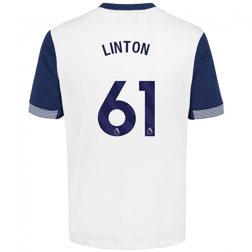 Kandiny Kinderen Jahziah Linton #61 Wit Blauw Thuisshirt Thuistenue 2024/25 T-Shirt