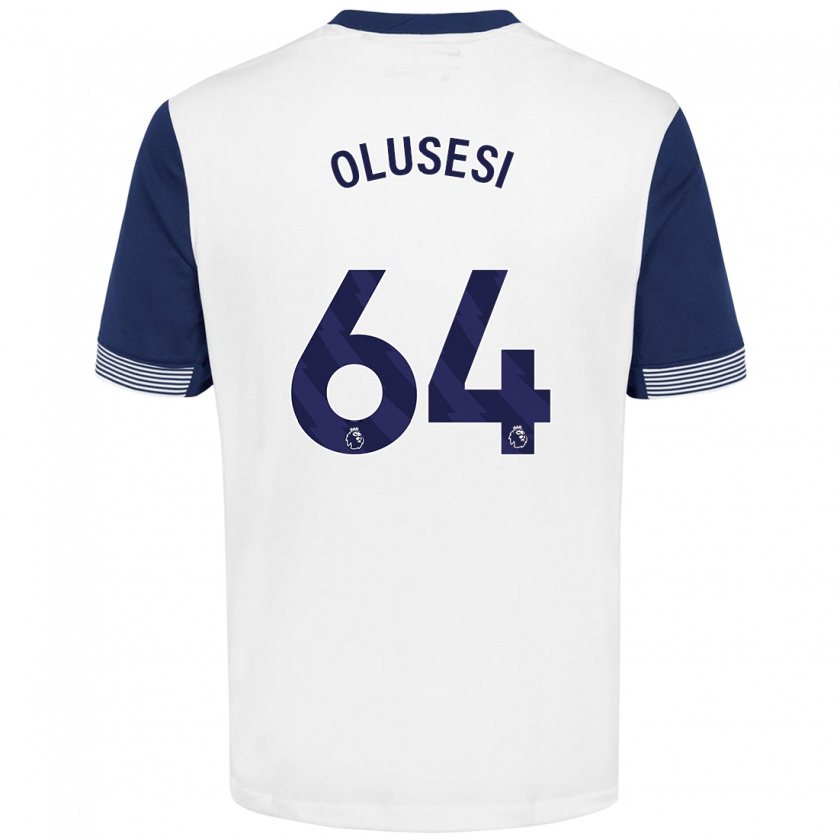 Kandiny Kinderen Callum Olusesi #64 Wit Blauw Thuisshirt Thuistenue 2024/25 T-Shirt