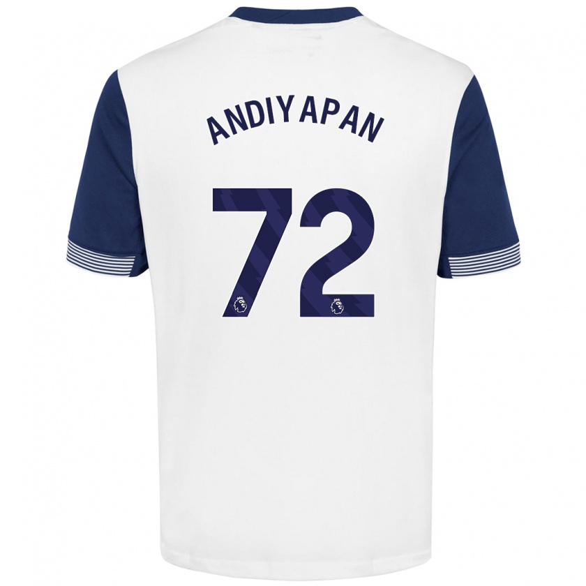 Kandiny Kinderen William Andiyapan #72 Wit Blauw Thuisshirt Thuistenue 2024/25 T-Shirt