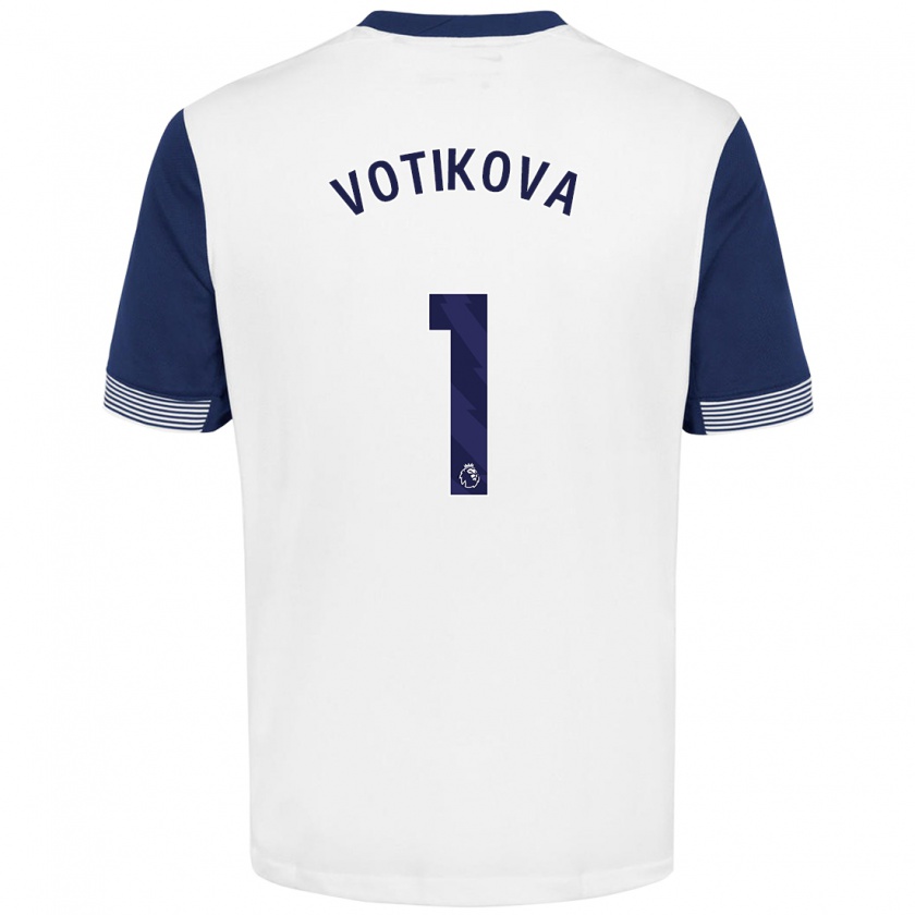 Kandiny Kinderen Barbora Votíková #1 Wit Blauw Thuisshirt Thuistenue 2024/25 T-Shirt