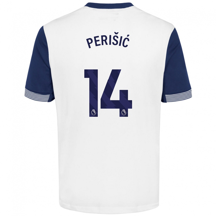 Kandiny Kinderen Ivan Perisic #14 Wit Blauw Thuisshirt Thuistenue 2024/25 T-Shirt