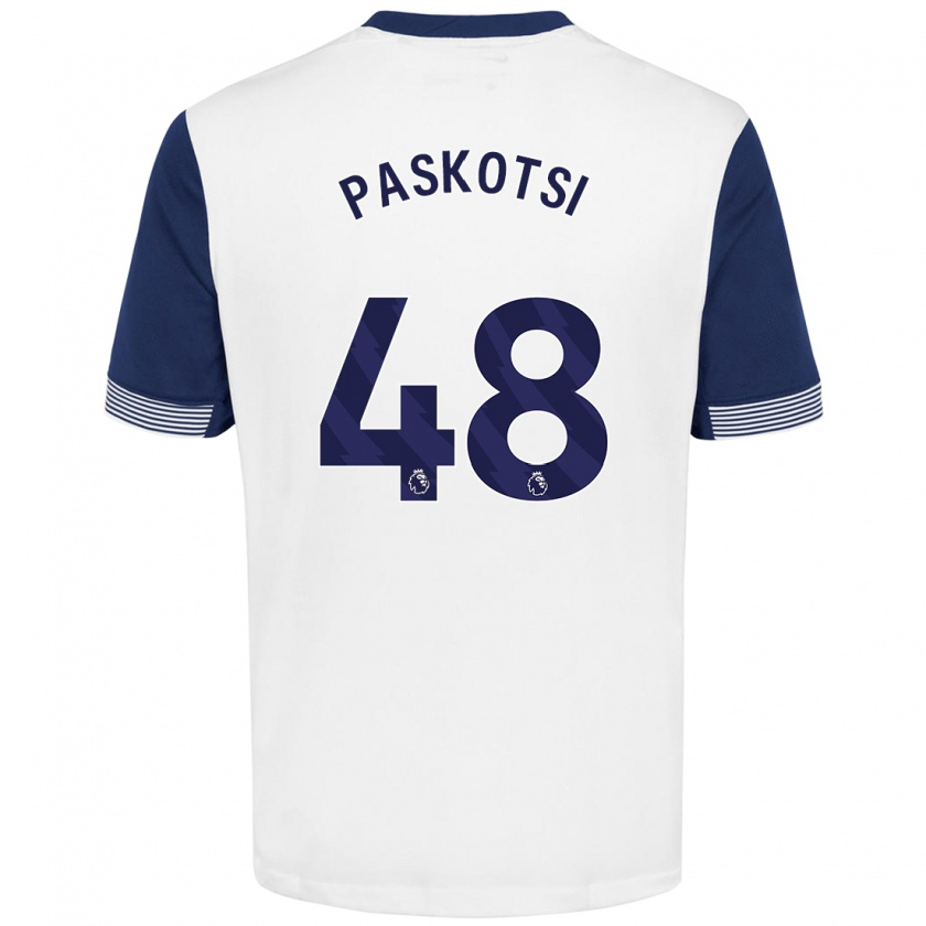 Kandiny Bambino Maglia Maksim Paskotsi #48 Bianco Blu Kit Gara Home 2024/25 Maglietta