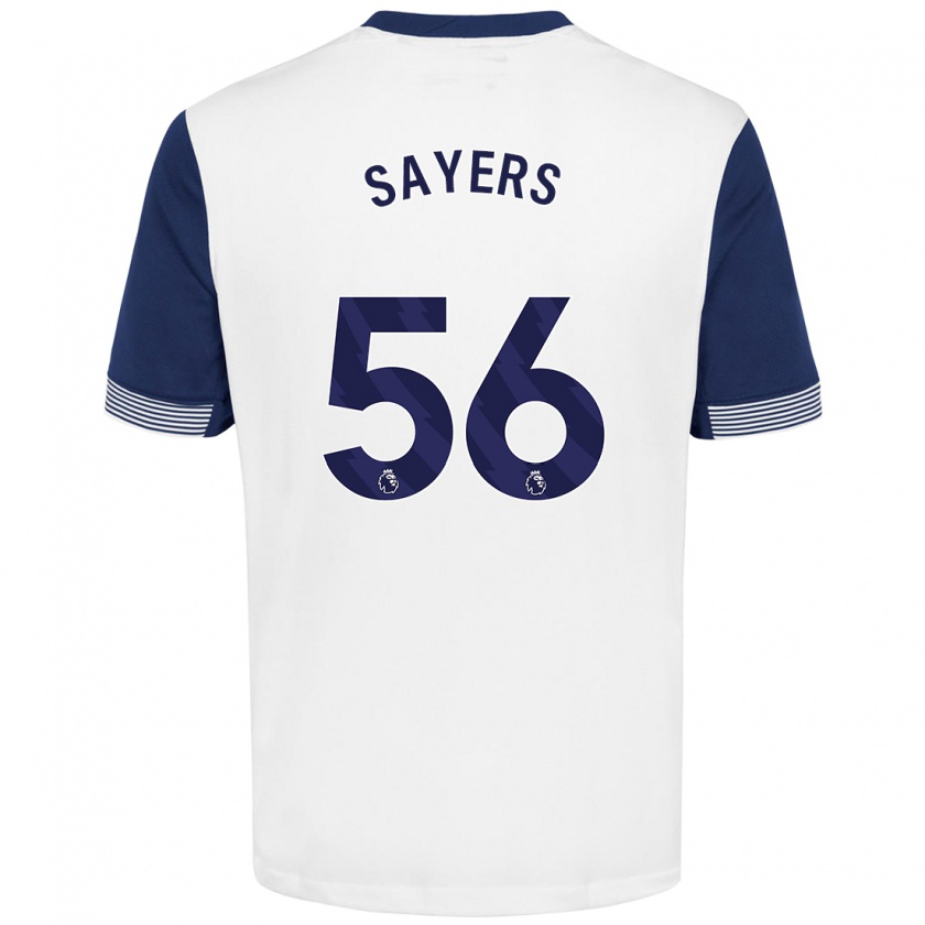 Kandiny Bambino Maglia Charlie Sayers #56 Bianco Blu Kit Gara Home 2024/25 Maglietta