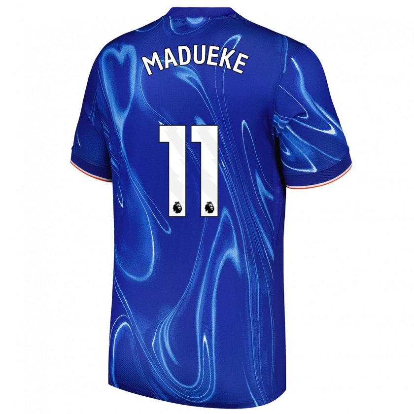 Kandiny Kinderen Noni Madueke #11 Blauw Wit Thuisshirt Thuistenue 2024/25 T-Shirt België