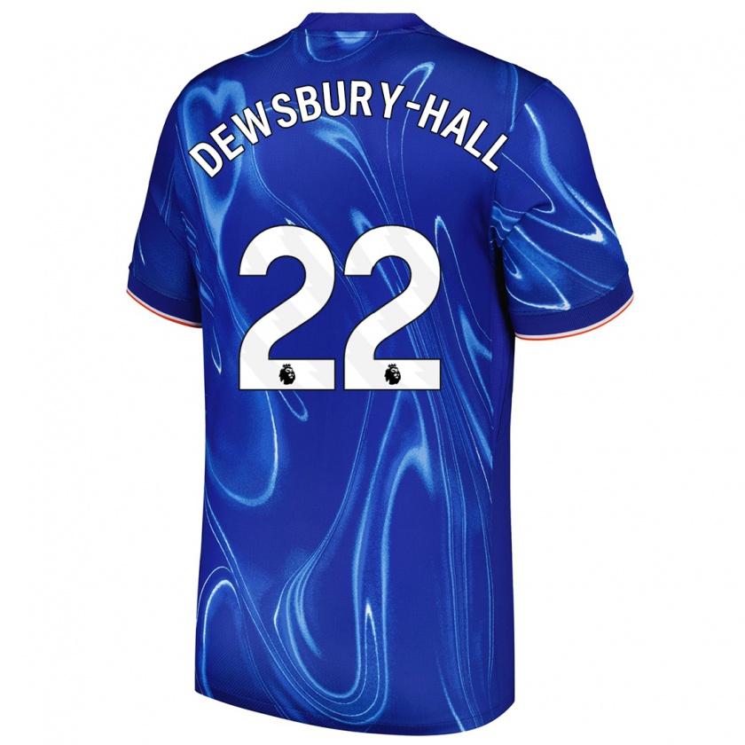 Kandiny Kinderen Kiernan Dewsbury-Hall #22 Blauw Wit Thuisshirt Thuistenue 2024/25 T-Shirt